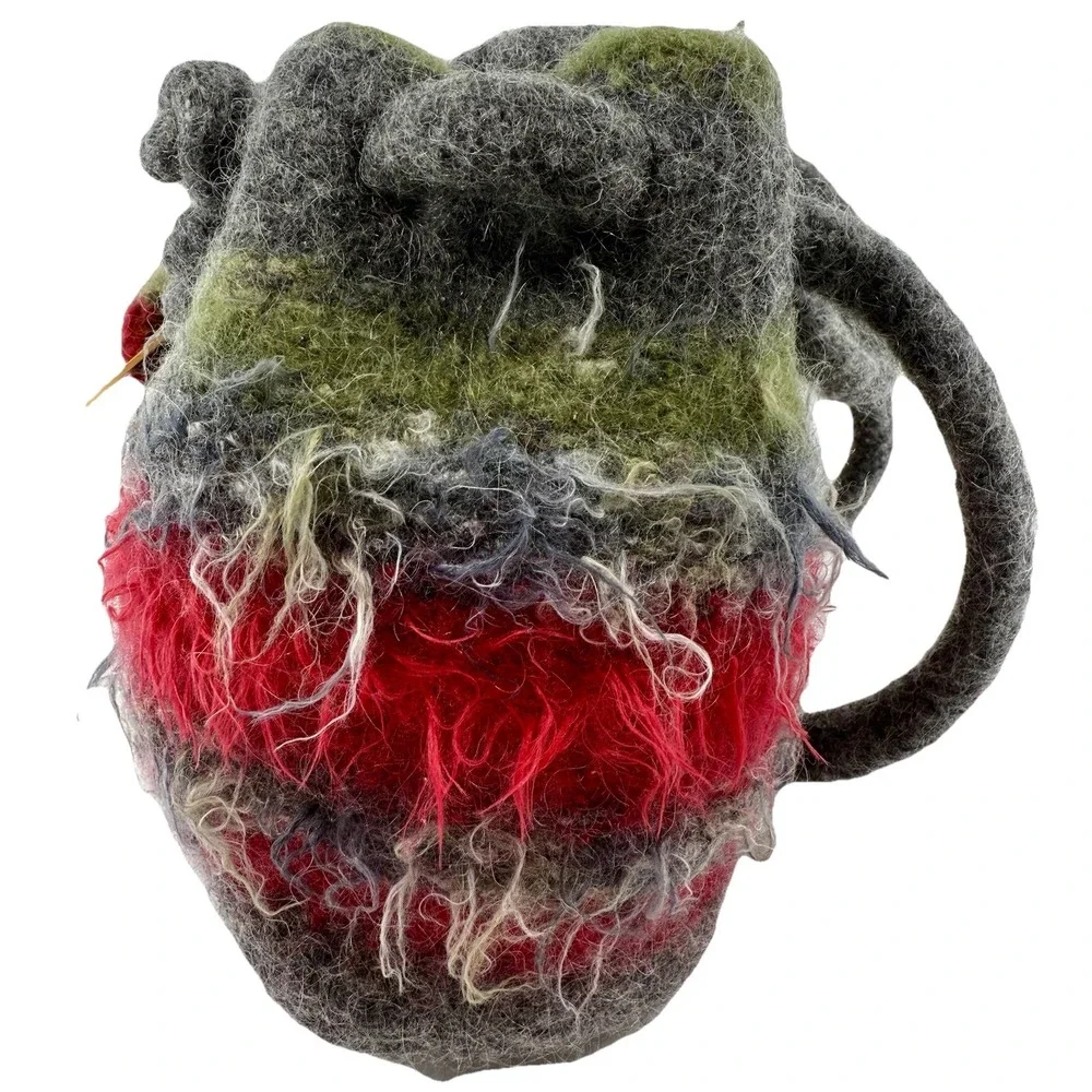 Vintage Mohair Wool Felted Handbag Handcrafted Artisan Made 8